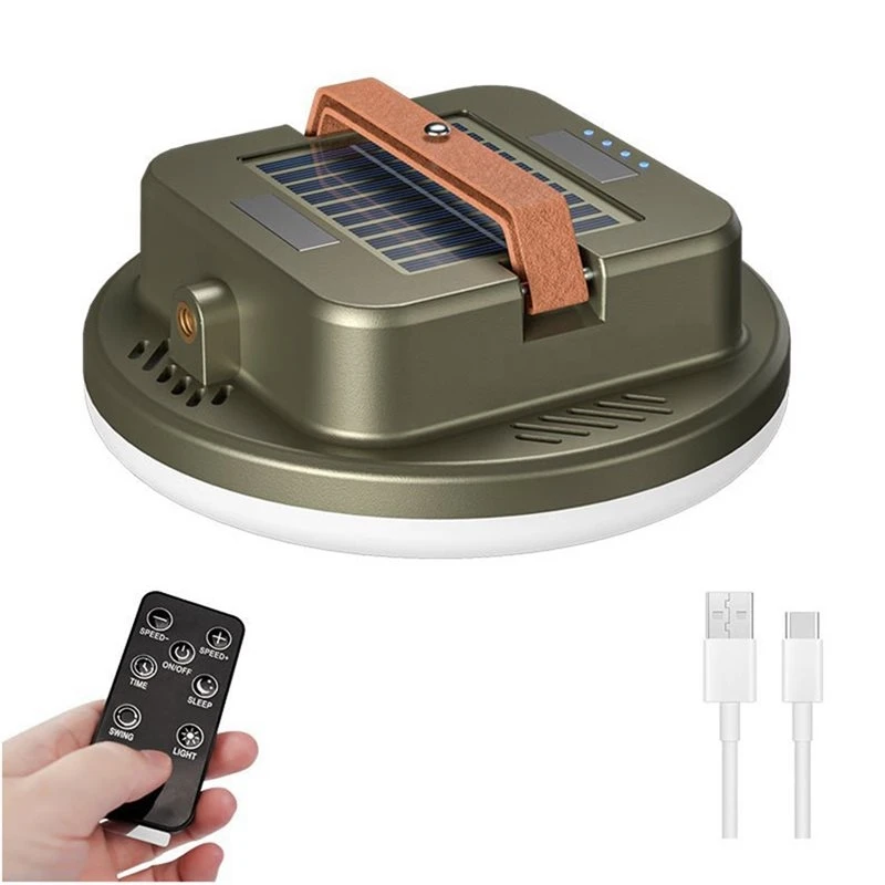 A76I-Solar Camping Lantern 2400LM Waterproof, Ultra Bright Remote Control, 15000Mah Battery Life Of 120HRS For Emergency