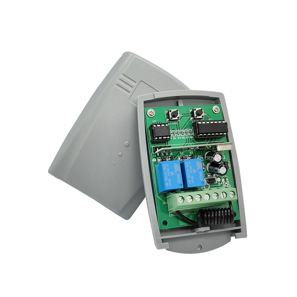 2CH Universal Receiver Remote Control, Compatible with NOVOFERM, DITEC MHOUSE AT-4, MOTORLINE 433MHz, Fixed Roll Code