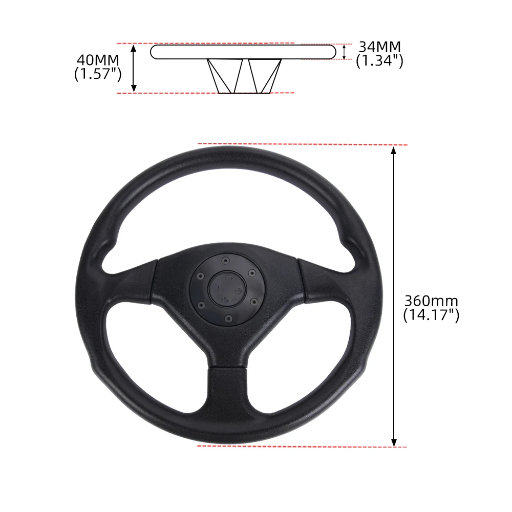 RASTP-Universal 36CM Racing Steering Wheels 14 Inch PU Racing Kart Steering Wheel Car Modification Accessories RS-STW079