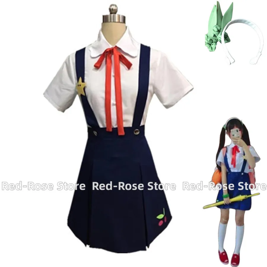 Bakemonogatari Monstory Series Hachikuji Mayoi 894 Anime Cosplay Costume Blue Strap Skirt Woman Kawaii Sexy Halloween Party Suit