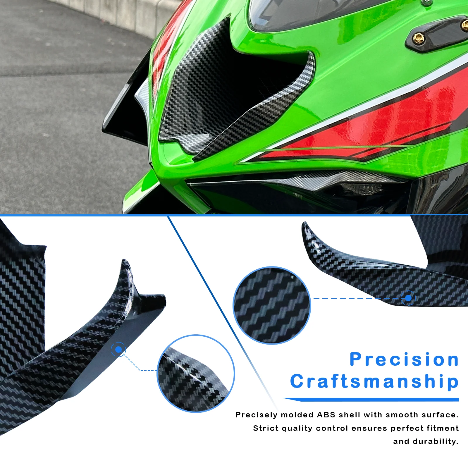Motorcycle ABS Front Air Intake Cover Fairing Air Port Shell Cover Side Air Inlet Panel For Kawasaki Ninja ZX6R ZX-6R 2024-2026