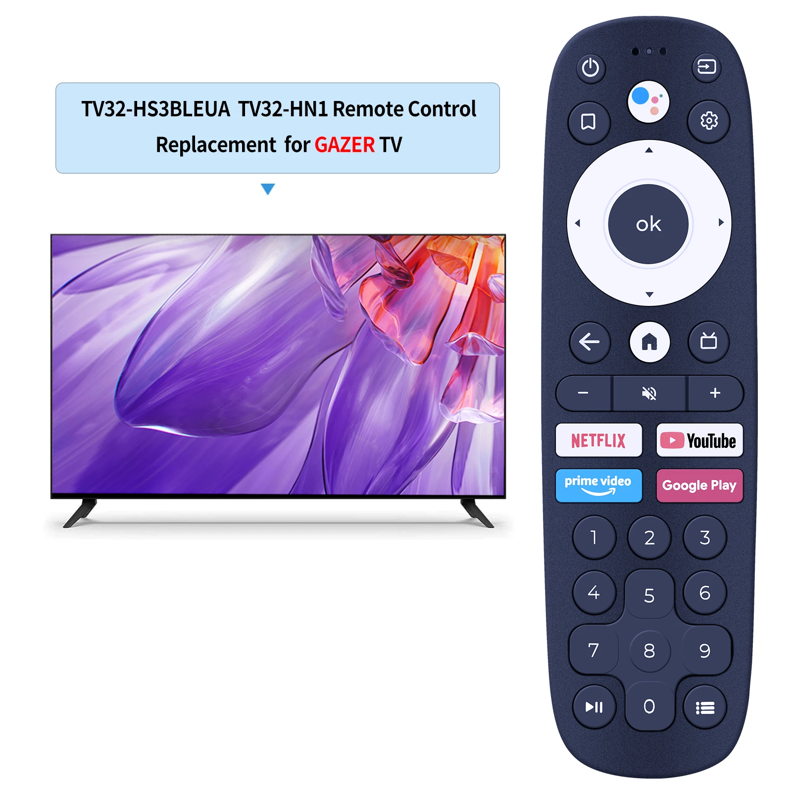 Remote control for GAZER TV32-HS3BLEUA TV32-HN1 TV