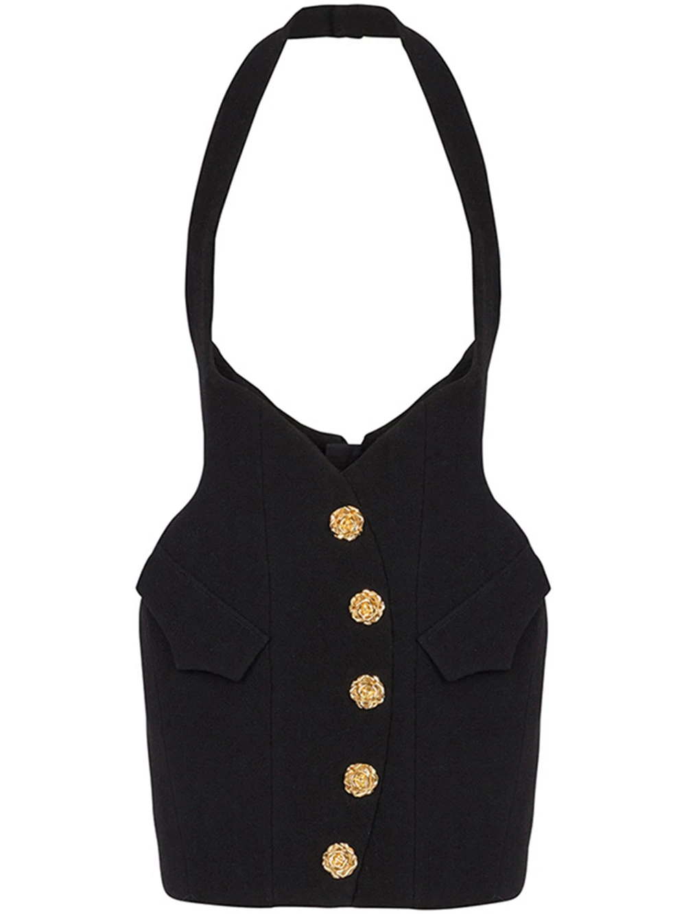 Modphy 2026 Nieuwe Mode Gespliced Metalen Rozen Gesp Slim Fit Pak Blazer Halter Hoge Taille Design Minirok Dames Set Outfit