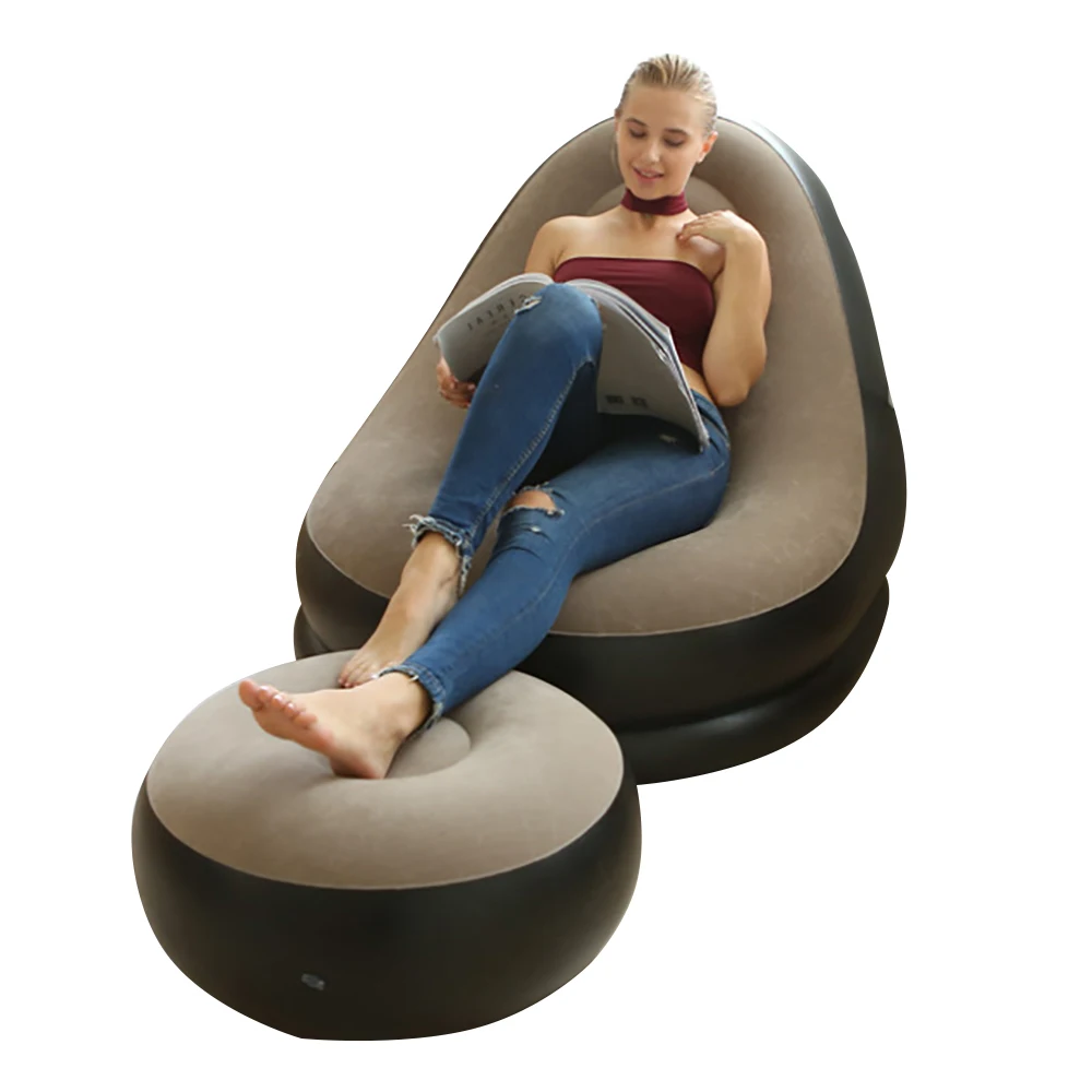 Sofá inflable para ocio, cama flocada de PVC, nuevo diseño