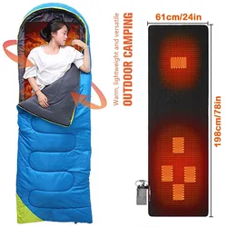 USB Heating Sleeping Mat Heated Sleeping Bag Pad Outdoor Camping Tent Winter Warm Sleeping Pad 3-Level Sleeping Bag Liner