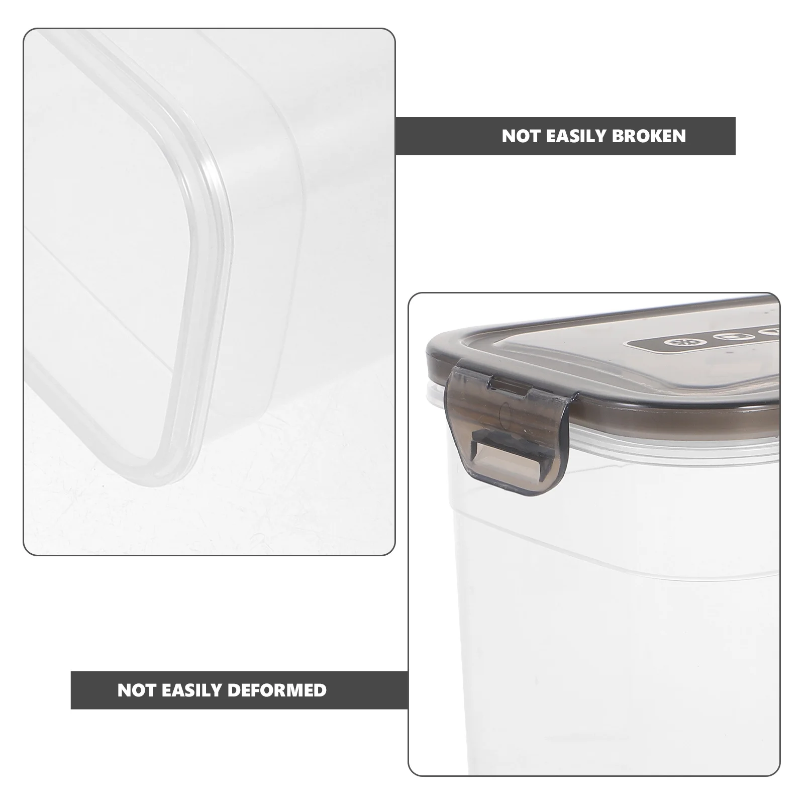 3 قطعة حاويات تخزين المواد الغذائية البلاستيكية مع أغطية صناديق شفافة قابلة للتكديس للحبوب والوجبات الخفيفة والفواكه والخضروات المختومة والرطوبة