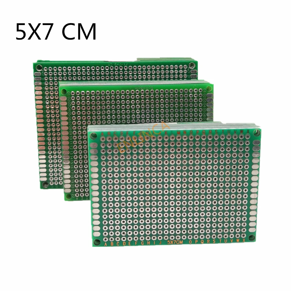 

Double Side Prototype PCB Board, Universal Printed Circuit Board, Experimental PCB Plate, 5x7cm, 5Pcs