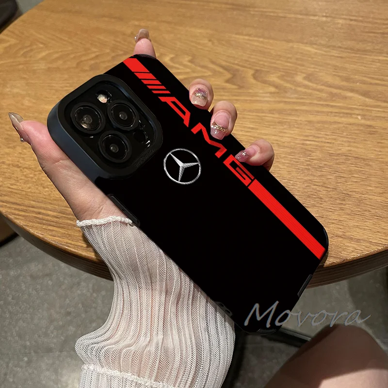 Fashion Phone Case For Mercedes Benz AMG Soft Matte Candy For IPhone 17 16 15 14 Pro Max Plus 13 12 11 Transparent Bumper Cover - view 4