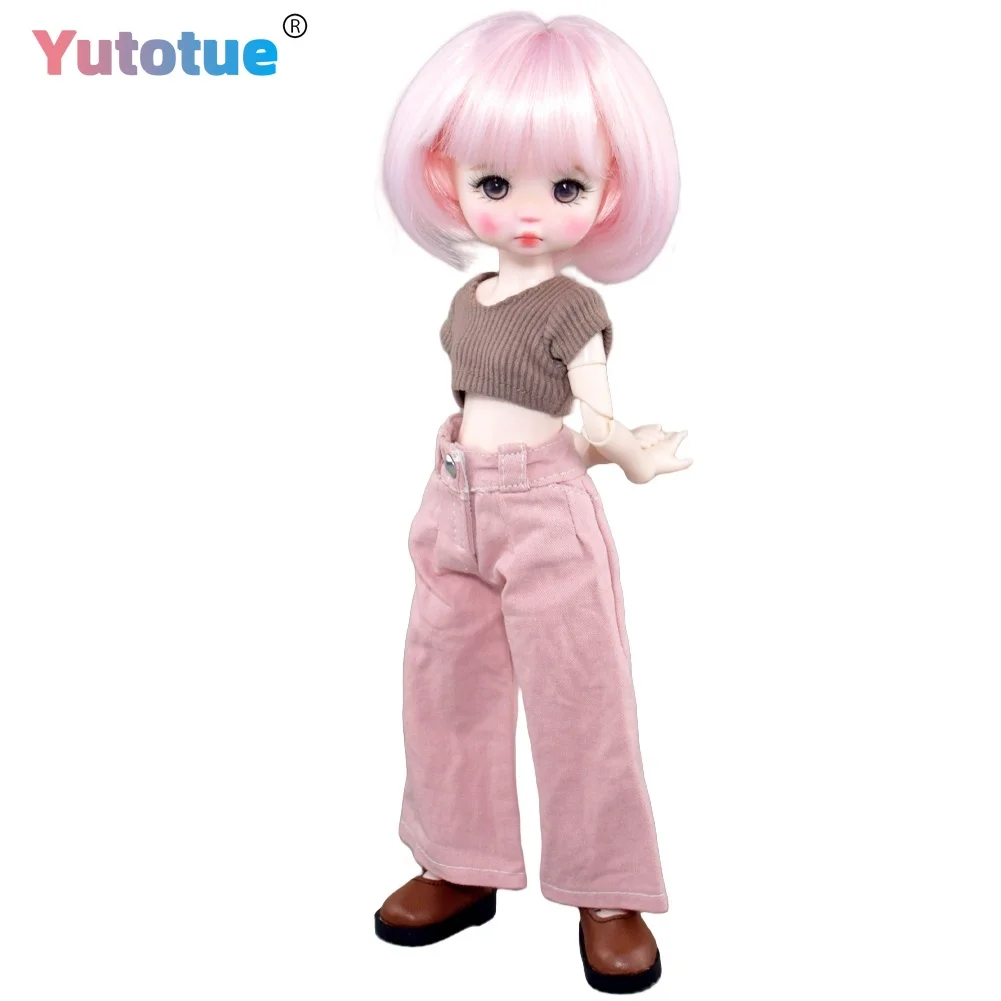 

YUTOTUE 30 см мини-кукла для девочек, игрушка с короткими волосами, топ, брюки, обувь, сборка, милая кукла, подарок для детей