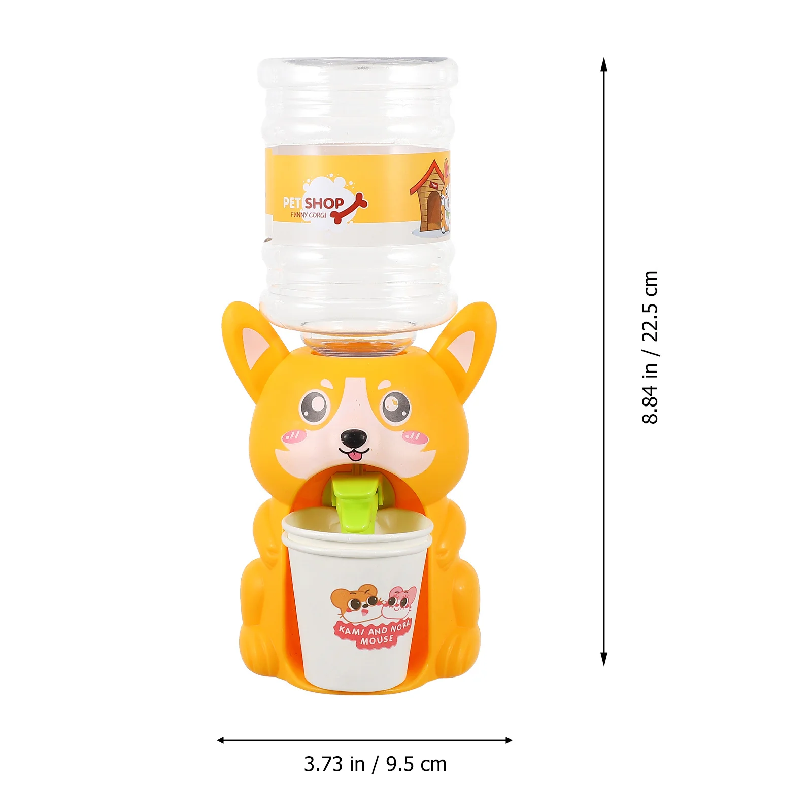 미니 코기 강아지 물 디스펜서 시뮬레이션 귀여운 디자인 간편 세척 분리형 어린이 놀이 선물 역할 놀이 어린이 물 분수