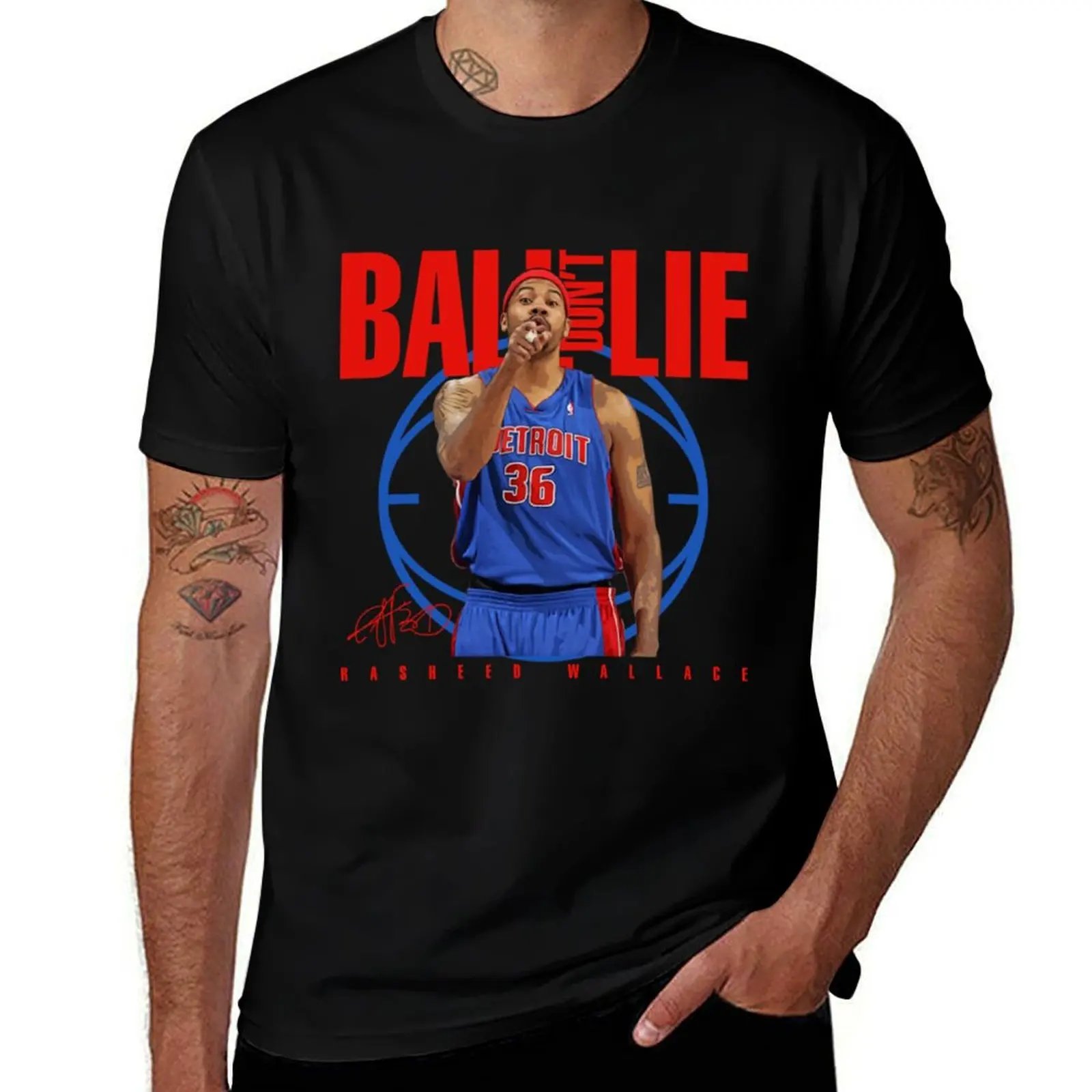 Rasheed Wallace T-Shirt shirts graphic plus size tops boys whites t shirts for men