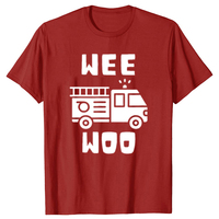 Funny Wee Woo Fire Truck Firefighter Emergency Response T-shirts Men Fashion Casual Tshirt 100% Cotton Loose Oversized T Shirt