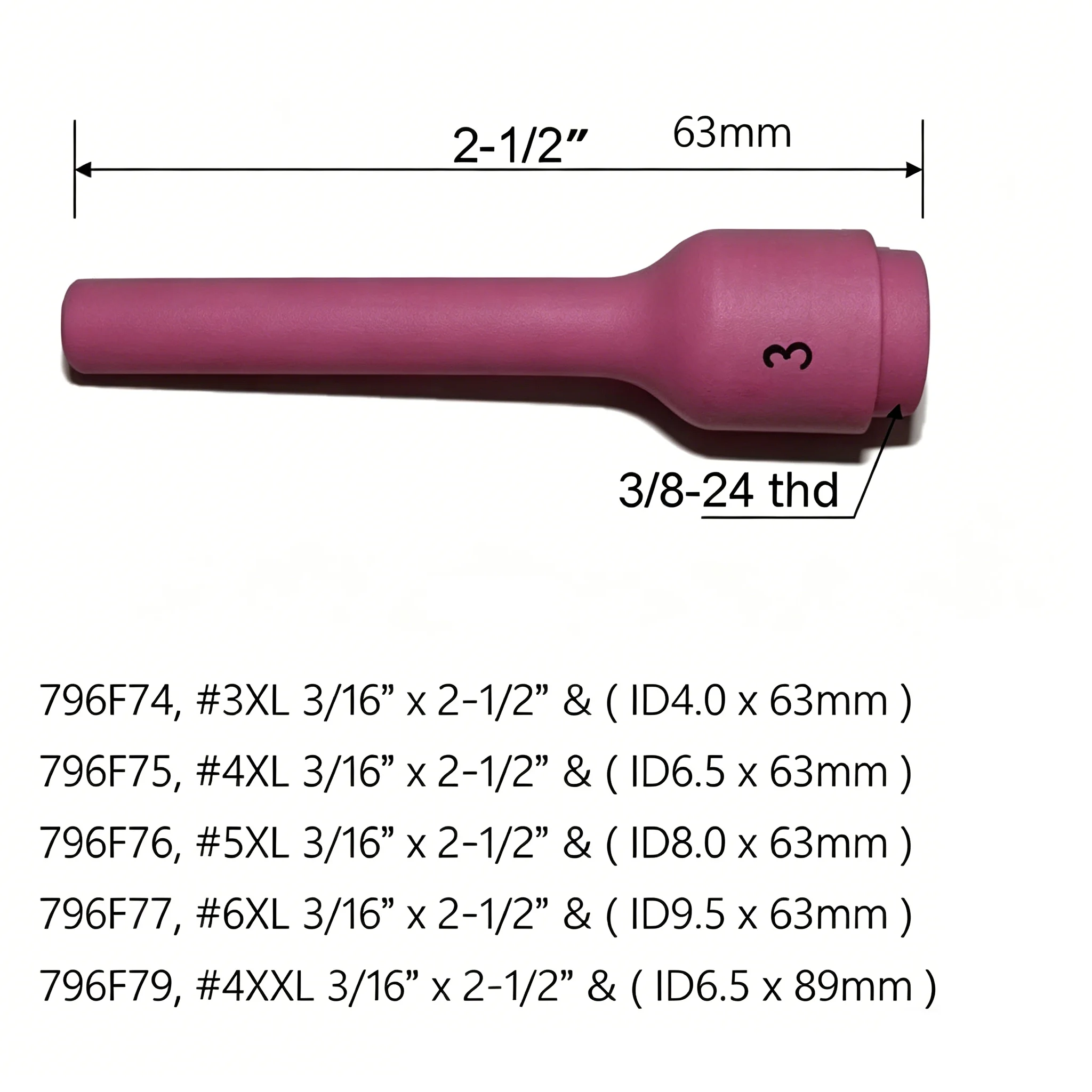 RIVERWELD TIG KIT Extra Long Aluminia Ceramic Nozzle Shield Cups 796F70~7 L & XL Fit TIG Welding Torch WP 9 20 25 Series 9pcs