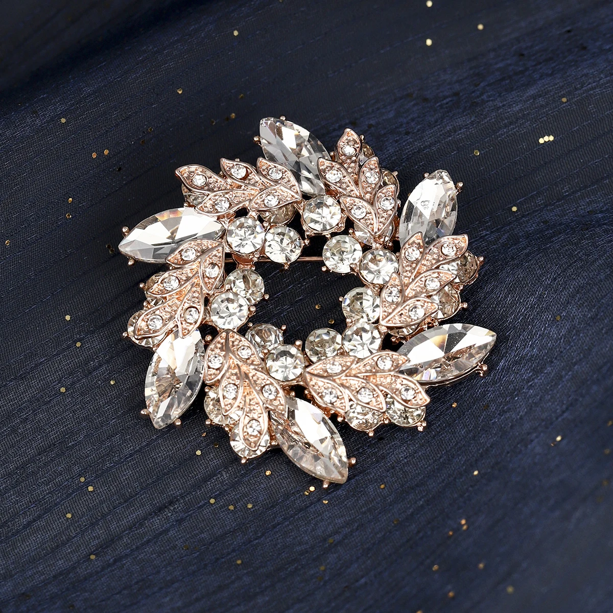 Kristall Diamante Metall Blume Brosche Anzug Rock Pin Dekoration Schmuck Zubehör Geburtstags geschenke für Freunde Urlaub Schmuck – Detail 3