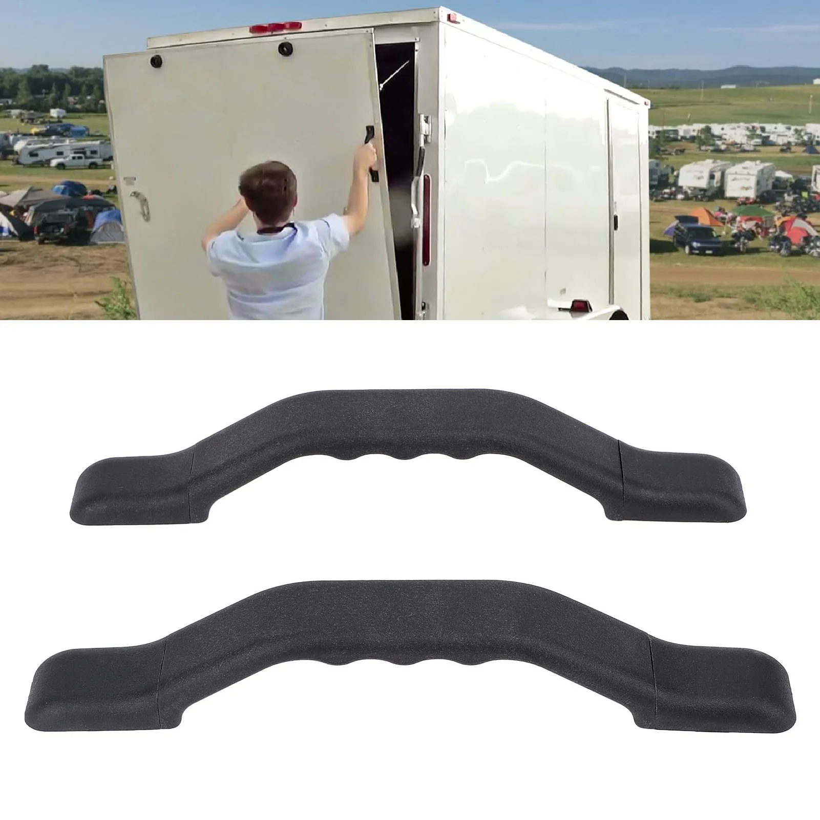 

2 шт., дверная ручка для автофургона, нейлоновая ручка для входной двери для автофургона, дорожный прицеп, туалет, 232 мм, черный