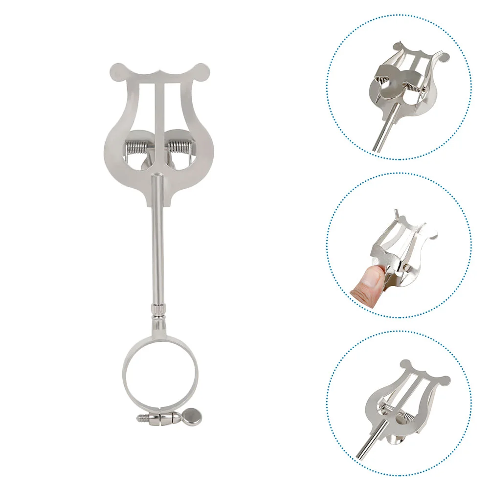 

Orchestral Instruments Score Clamp Clarinet Music Stand Musical Parts Metal Lyre for Silver Note Clip