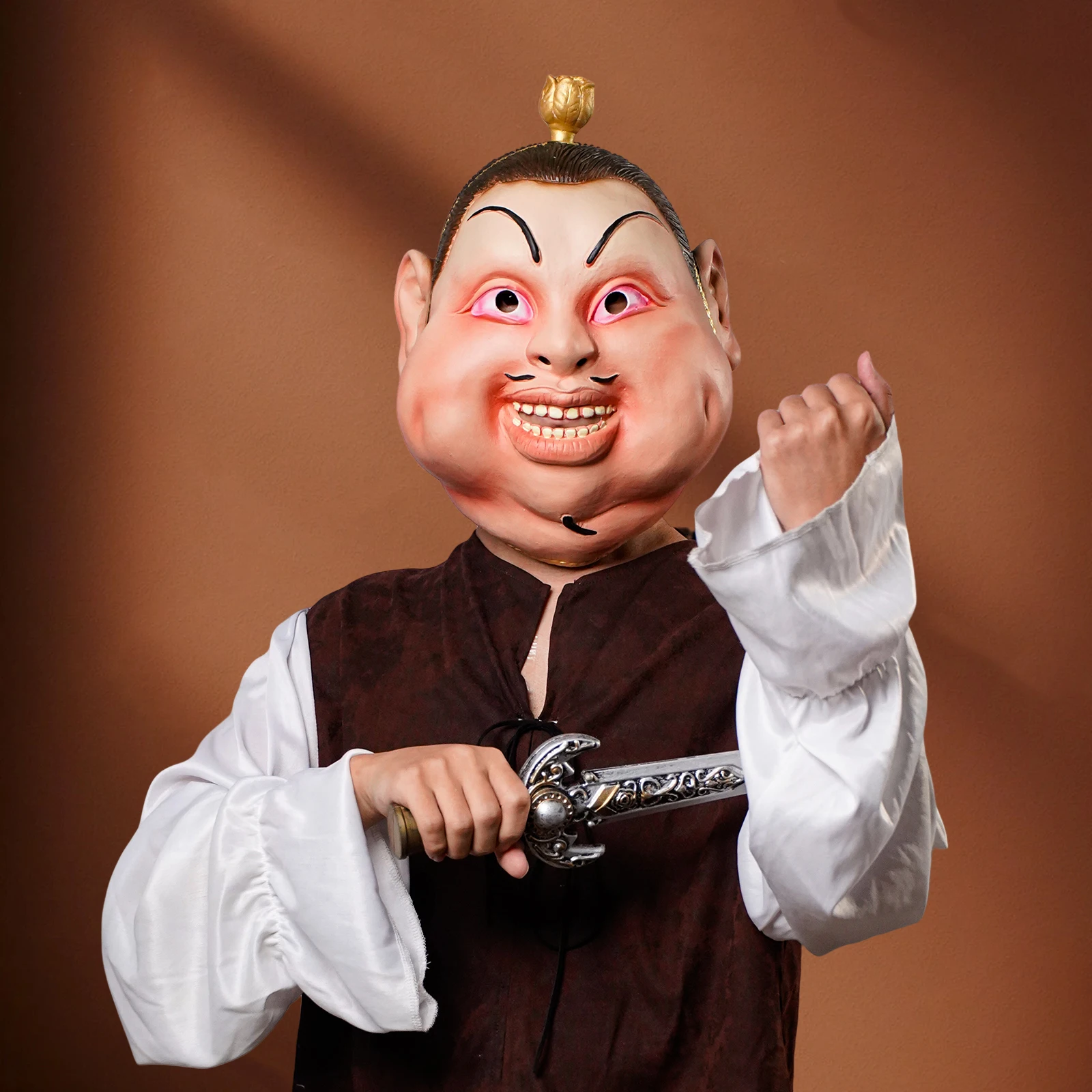 

Реалистичный головной убор для косплея, реквизит для выступлений на Хэллоуин — барные вечеринки, карнавали, реквизит для наряда — латексный материал