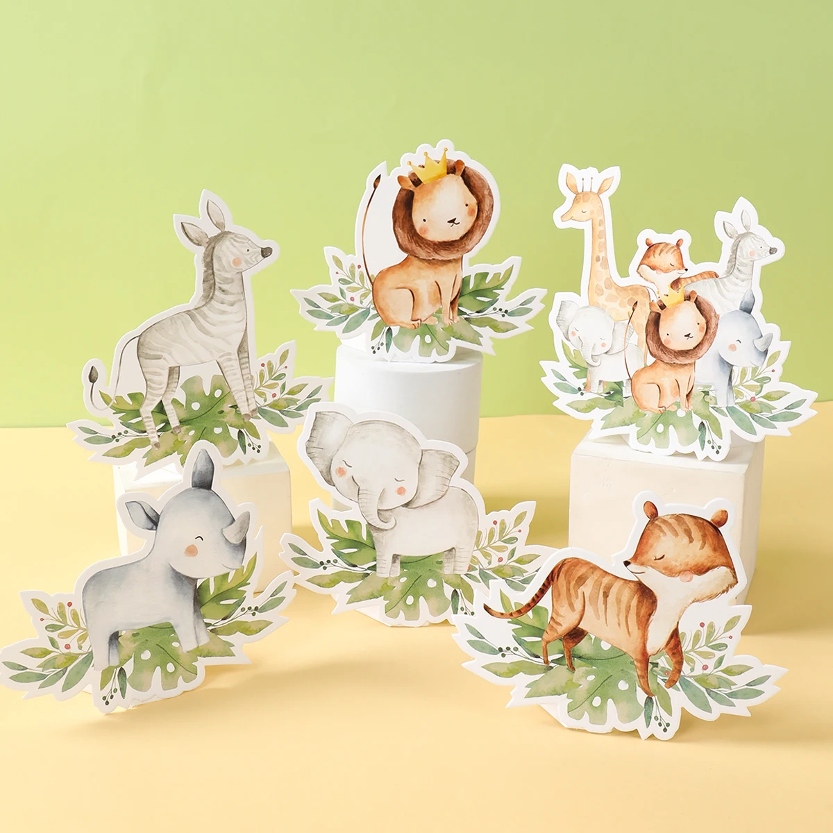 Ornamento de animais da floresta, decoração de festa de aniversário para casa, decoração de papel, feliz aniversário, chá de bebê, gênero, reaval, suprimentos para festa