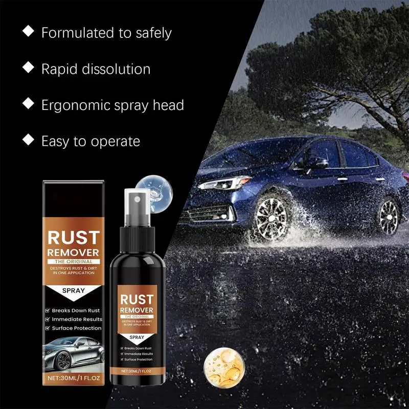 Car Rust Remover Rust Converter Spray For Auto 30ml Car Metal Stain Cleaner Long-Lasting Protection Automotive Care Supplies