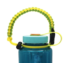 Handmade Braided Rope Handle for Nalgene Water Bottle Paracord Strap Portable Carry Loop Shockproof Lanyard for Hiking Camping