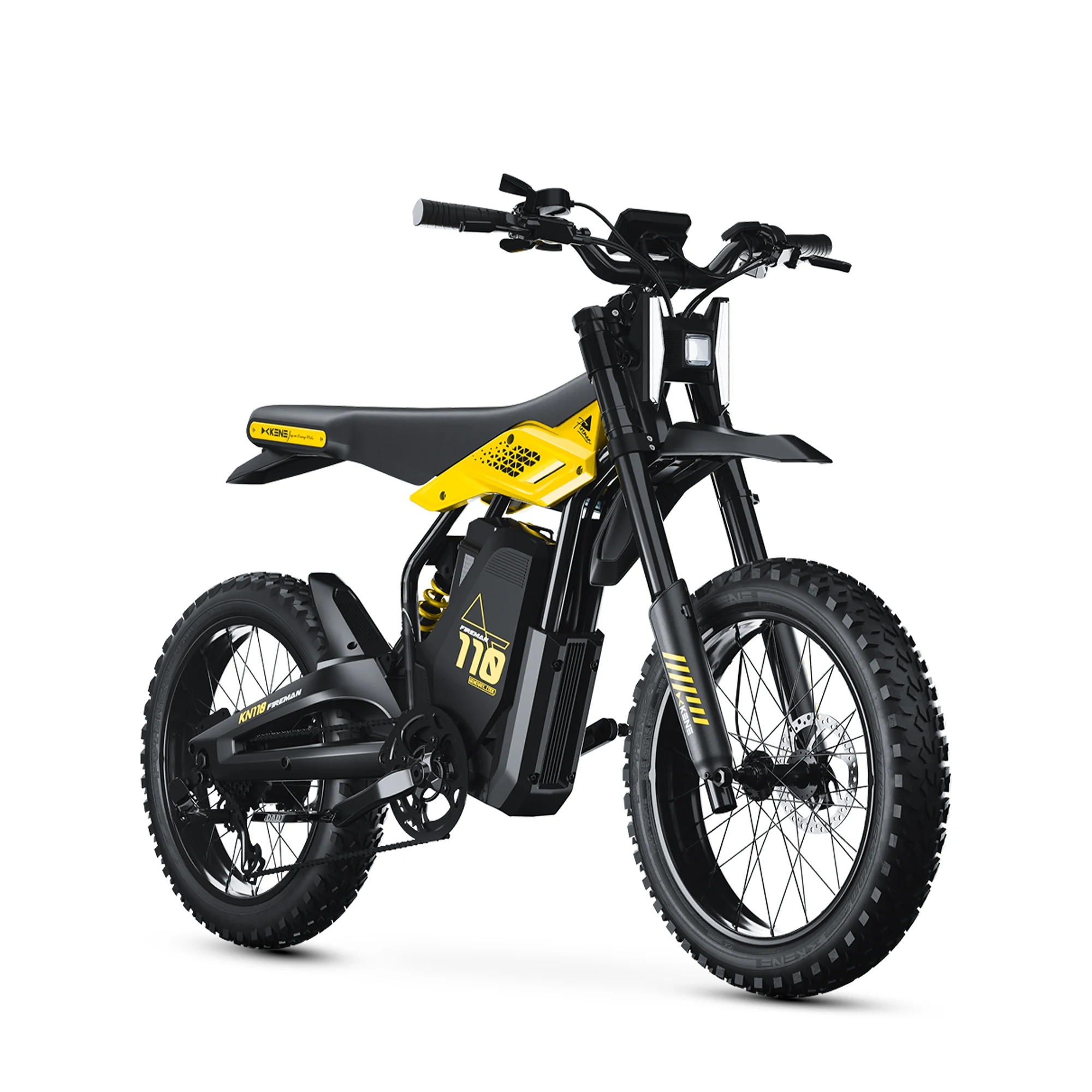 

KENE KN110 Electric Bike 1500W Peak Motor 48V 20Ah 34MPH 30Miles Range 20"×4.0 Fat Tire Full Suspension Off-Road Electric Bicycl