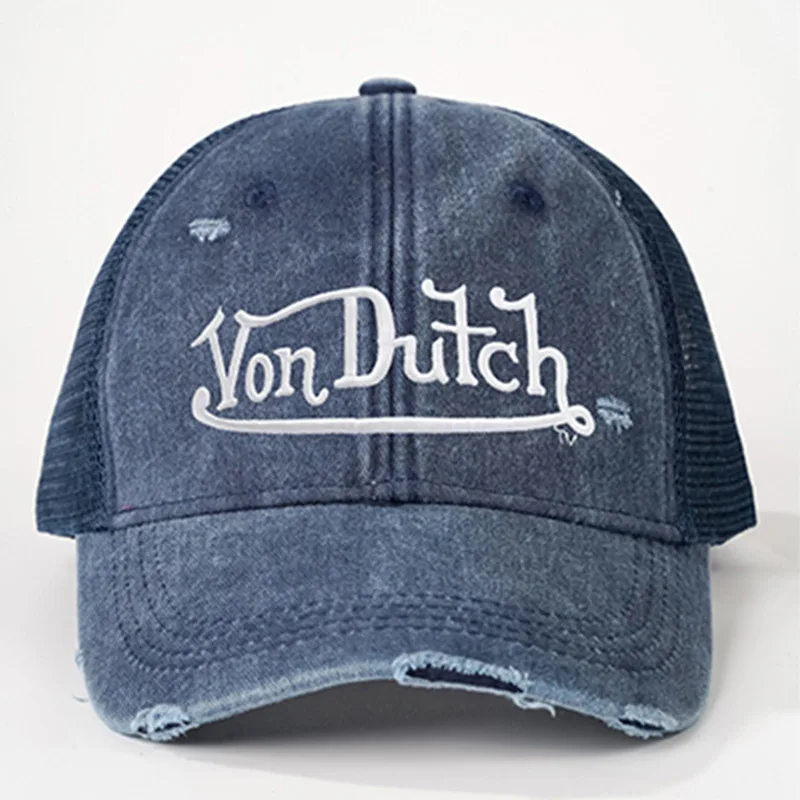 Casual fashion VON Baseball Cap Breathable shade Alphabet embroidery Sunblock Mesh Embroidered DUTCH Trucker Hat