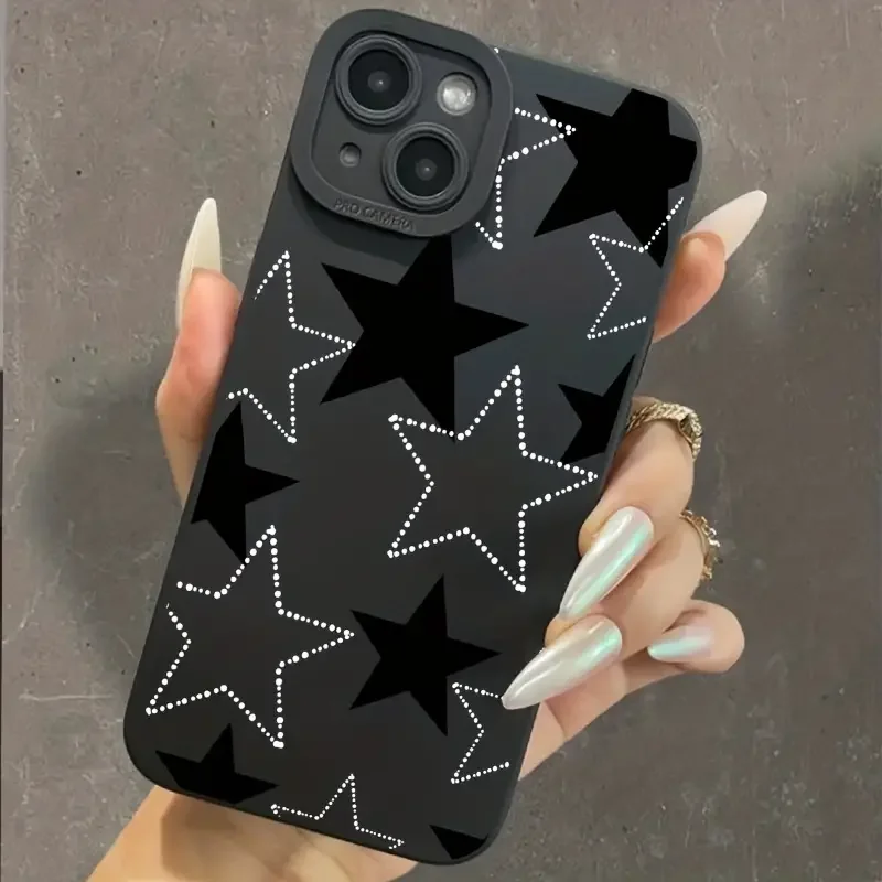 Five-pointed Star Protective Phone Case For iPhone 16 15 Pro Max 14 13 12 11 XS XR X 7 8 Plus SE 2020 Mini Shockproof Soft Cover