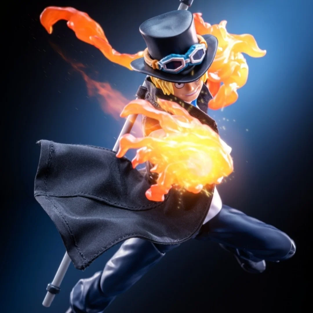 One Piece SHF Anime Handmade Sabo Tailored Generation Schwarzer langärmeliger Umhang mit integriertem Eisendraht ist für 1/12 Spielzeuge geeignet