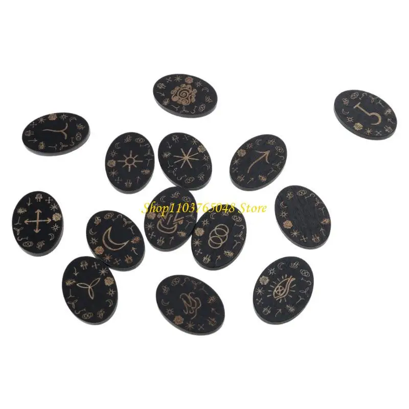 

R53E Деревянные рунические гадания ручной работы, игровой реквизит, семейная настольная игра, скандинавский рунический камень