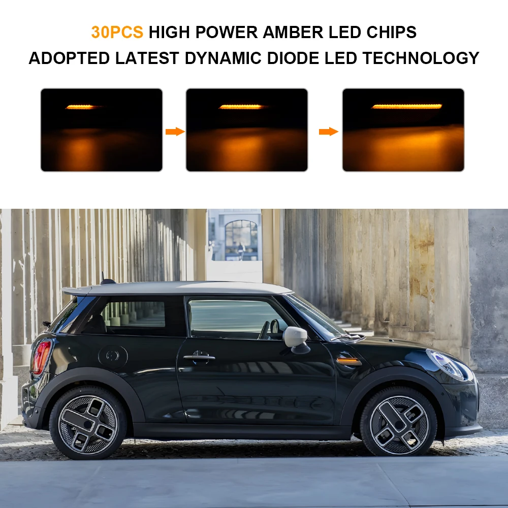 Dynamic Side Marker Light For Mini Cooper F55 F56 F57 LCI2 2021 2022 2023 2024 LED Turn Signal Lamp 63175A204E5