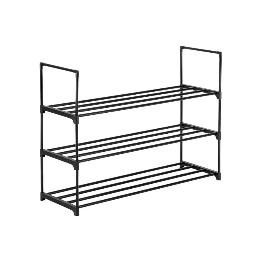 

3 Tiers Shoe Rack Shoe Tower Shelf Storage Organizer For Bedroom Entryway Hallway and Closet Black ColorYS