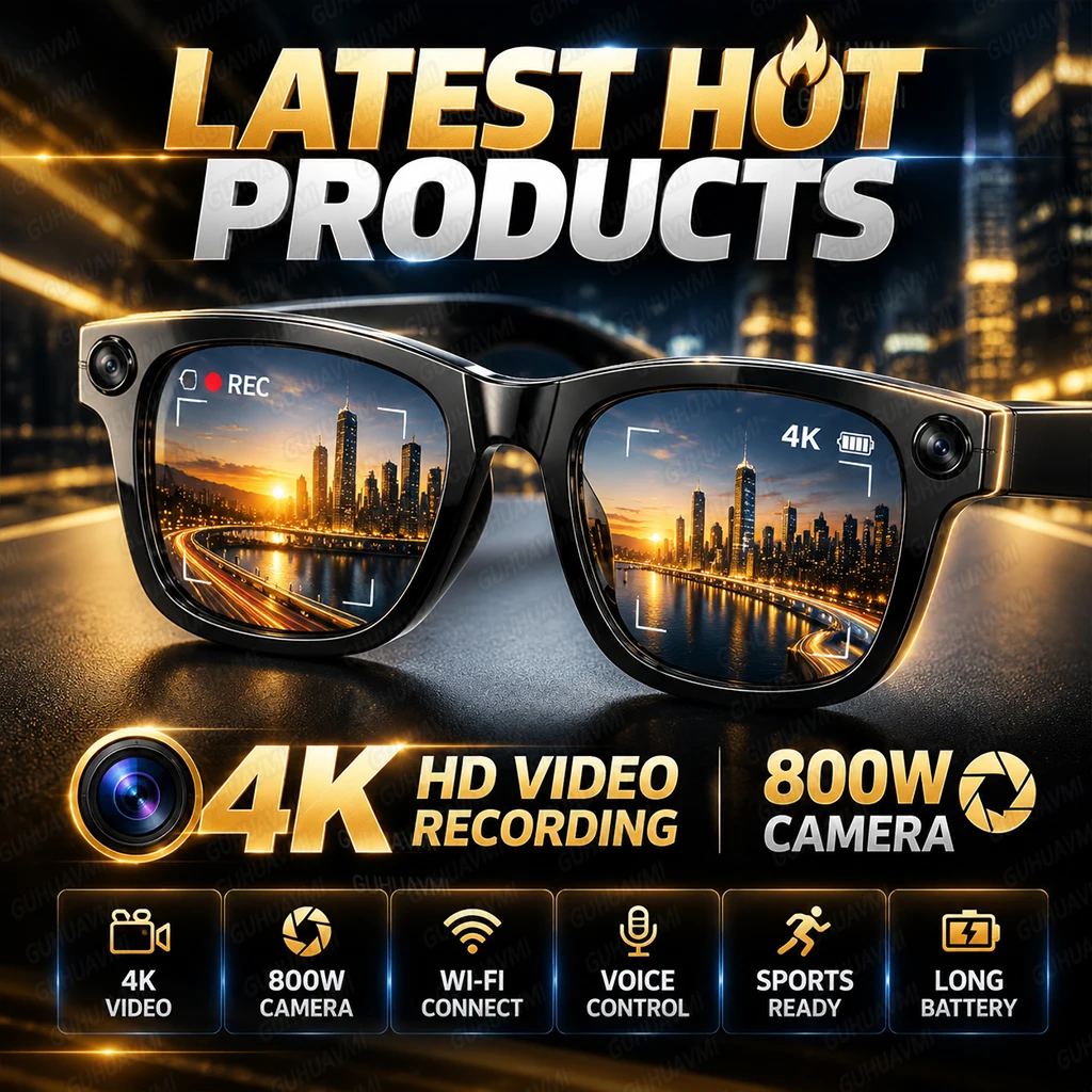 Hot Selling AI Smart Glasses 8MP Camera 1080P Video Recording Photo Recognition Translation Bluetooth Call Music Sunglasses Men
