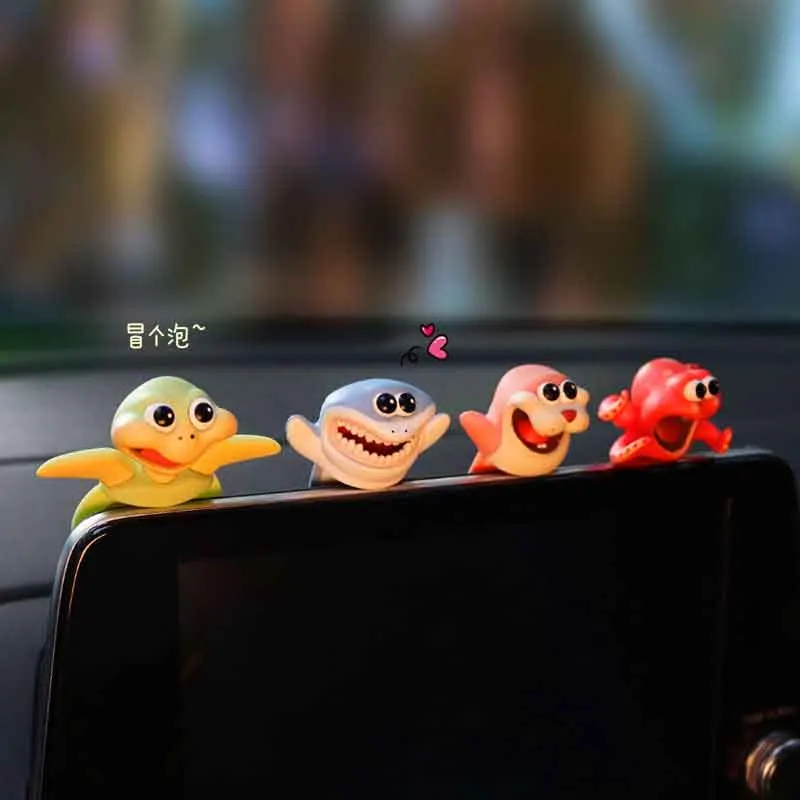 CarOrnaments Creative Car Centre Console Screen Lying Posture Small Animal Ornaments Cute Funny Scary Spoof Animal Car Supplies