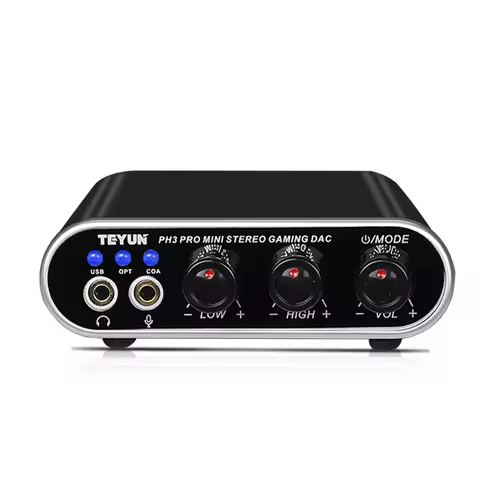 TEYUN Game Audio Sound Card Professional HiFi Game Audio Decoder for PS4/PS5/Switch PH3 PRO MINI Stereo Gaming DAC