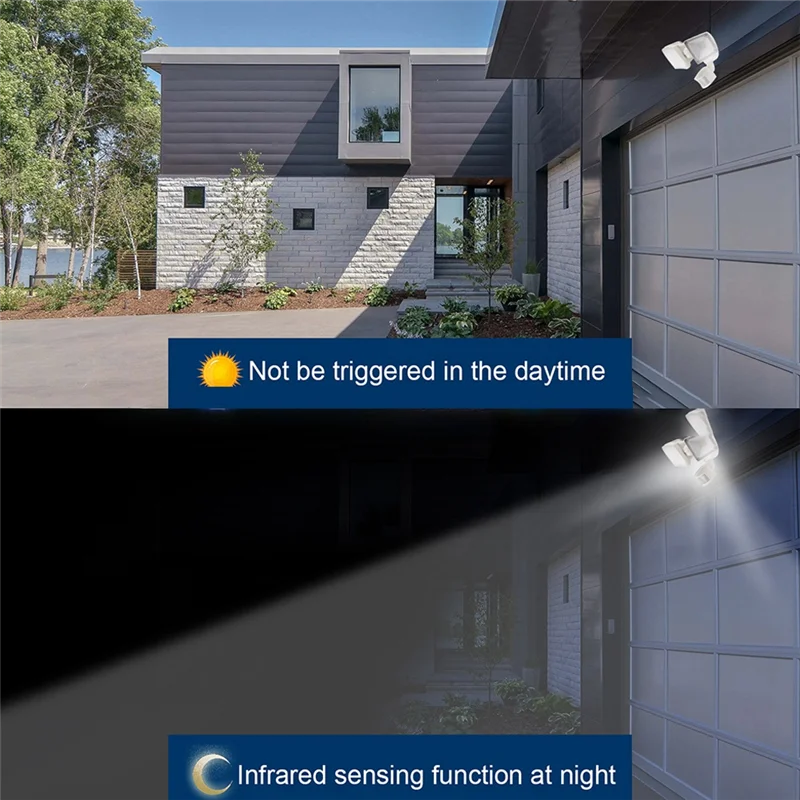 Luz de seguridad, luz de inundación de detección de movimiento ajustable IP65 impermeable, luz con sensor de movimiento al aire libre para garaje, patio