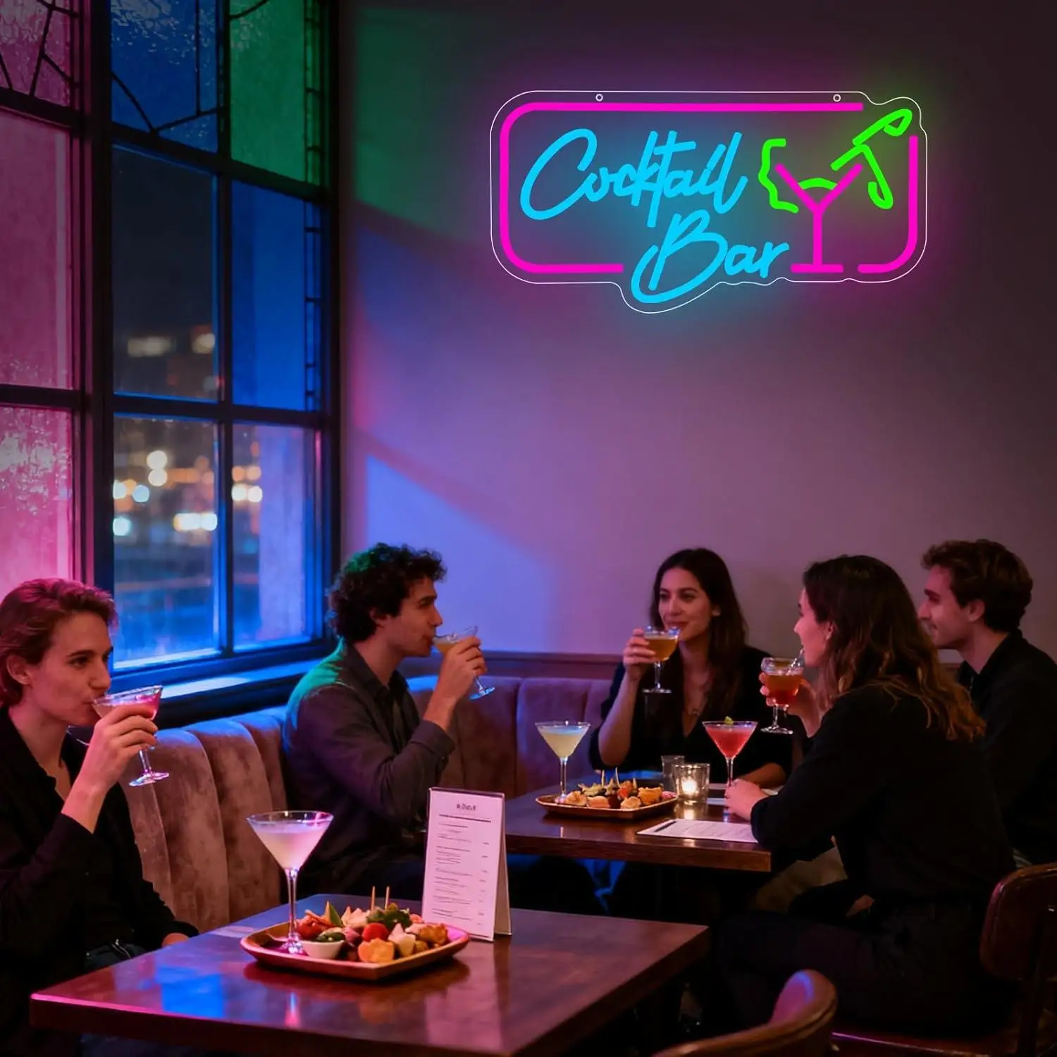 Cocktail Bar Neon Sign Cocktail Vintage LED Neon Light Signs for Home Beer Bar Pub Night Club Party Man Cave Decoration Gifts