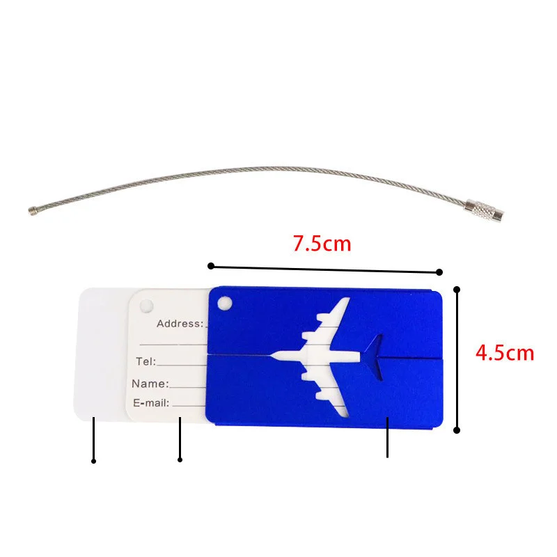 1PCS Women Simple Metal Luggage Tags Men Suitcase Dentifier Name Label Tag Holiday Airplane Travel  Accessories Aluminium Alloy