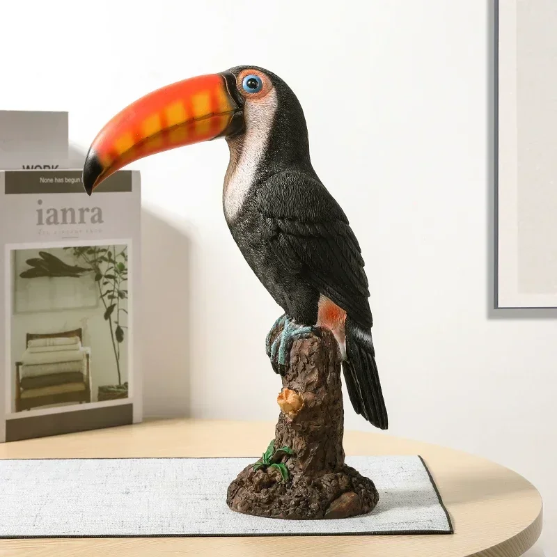 

Creative Simulation Animal Color Parrot Resin Bird Statue Ornaments Home Living Room TV Cabinet Balcony Garden Decoration Crafts