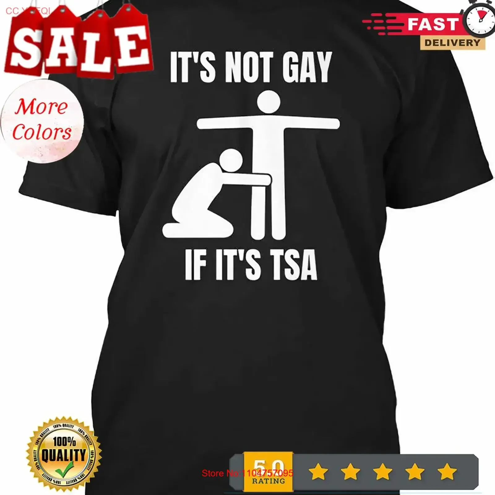 LGBT Pride It's Not Gay If Its Tsa Classic Funny T Shirt vintage Washed Soft Versatile Unisex Slightly streetwear Casual
