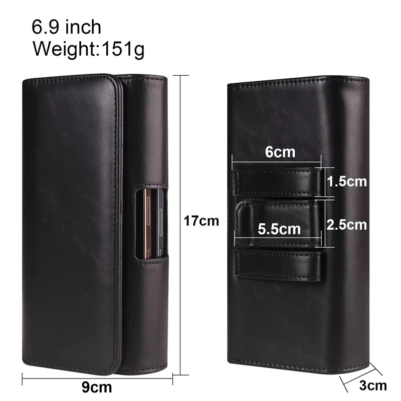 Horizontal Dual-Compartment Universal Cell Phone Belt Pouch For iphone Samsung Xiaomi Redmi HUAWEI MOTO Smartphone Phone Pouch