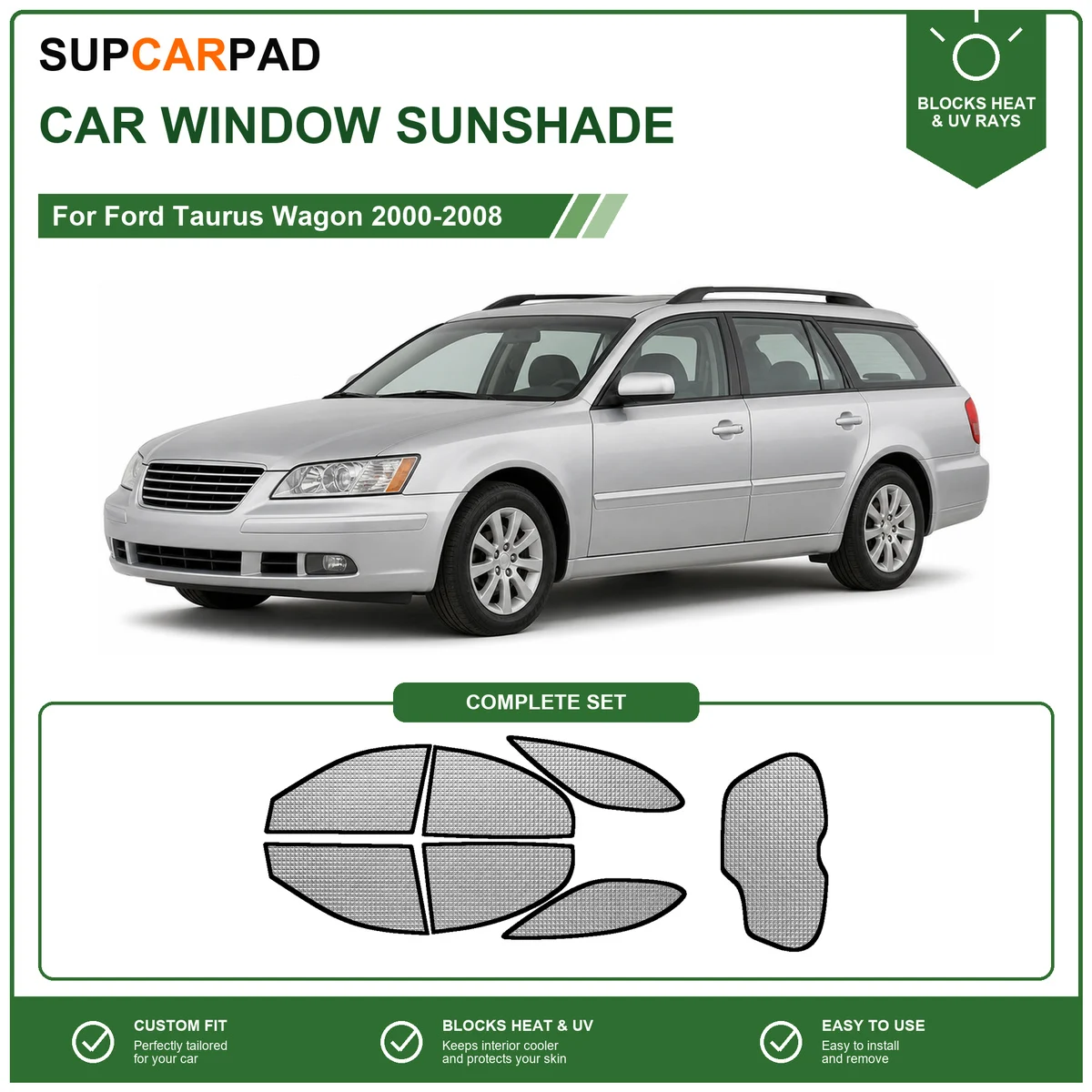 For Ford Taurus Wagon 2000-2008 Full Set Car Window Sunshades UV Block Privacy Heat Insulated Foldable Car Curtain