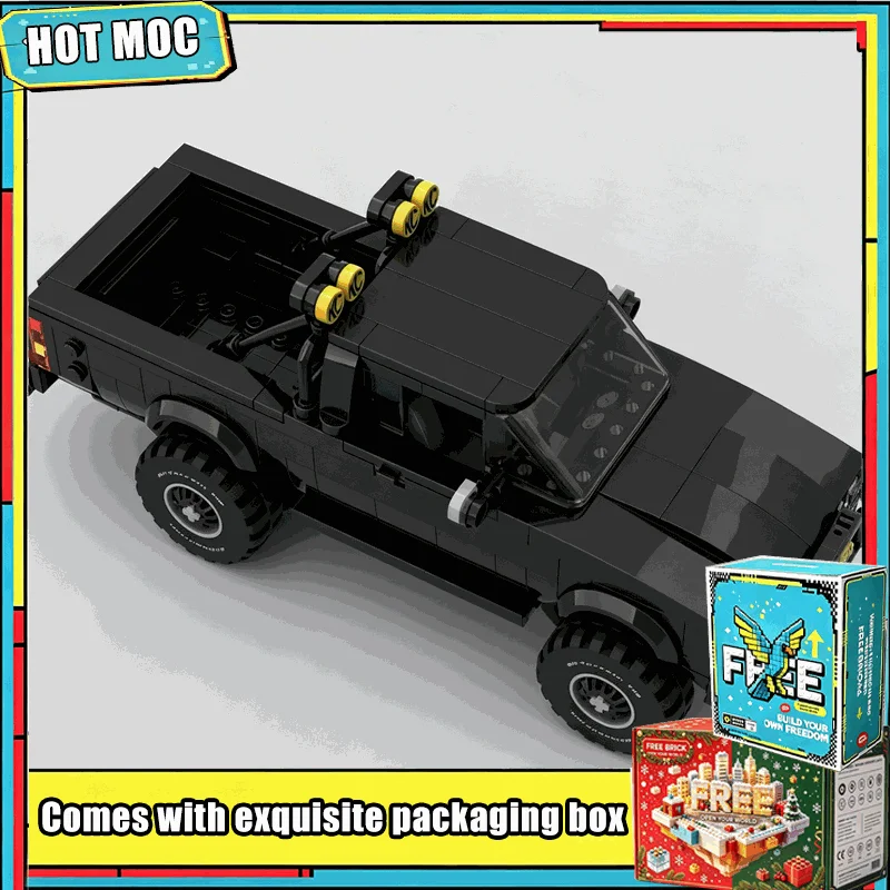 434PCS Retro Off Road 4x4 Pickup Truck Model MOC Building Blocks Custom Puzzle Vehicle DIY Educational Collection Display Gift
