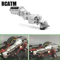 Full Metal CNC V8 Engine Two-speed Gearbox for 1/10 RC Crawler Car AXIAL SCX10 II  90046 DIY Part