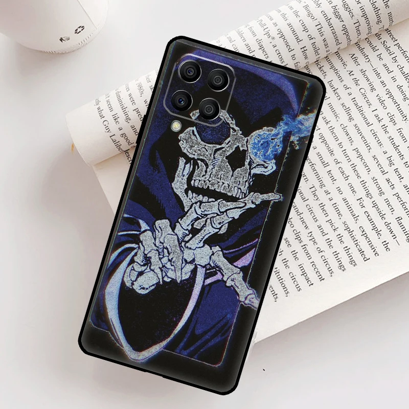 Moda gótica crânio caso para samsung galaxy m12 m56 m06 m32 m52 m35 m55 m15 m11 m13 m14 m16 m36 m31 m53 m34 m54