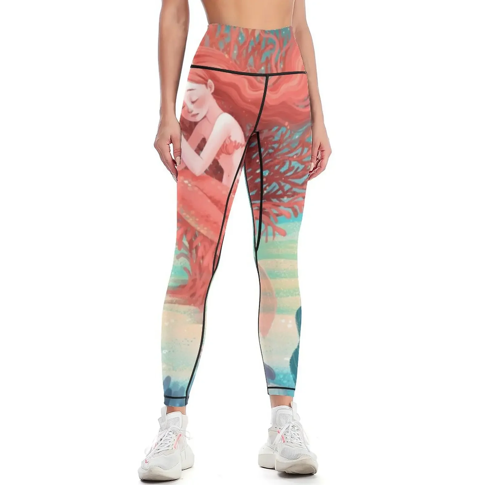 

Living Coral Leggings sports woman gym sportswear gym Fitness clothing Fitness woman Womens Leggings