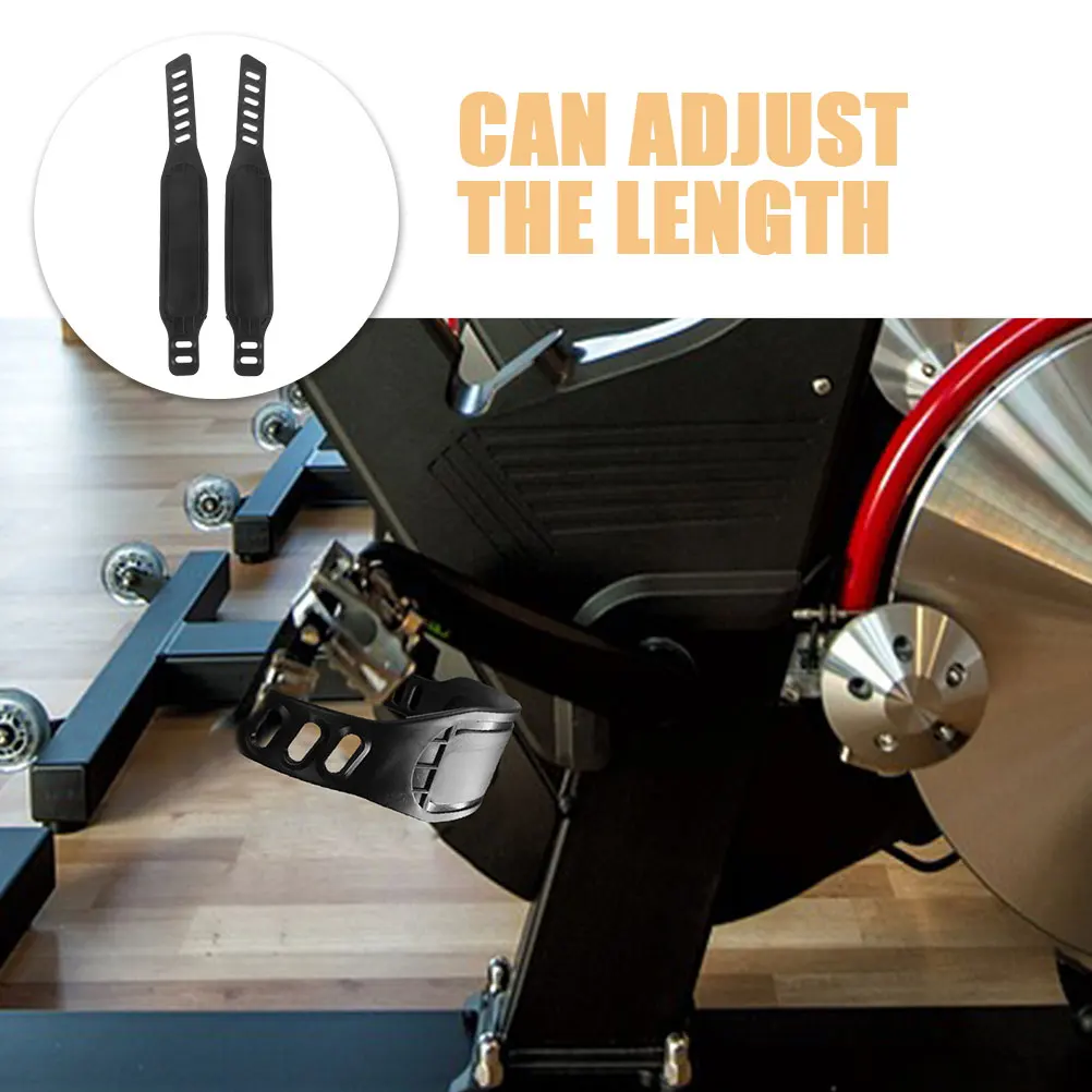 

2 Pairs Pedal Anti-Slipping Pedal Adjustable Fitness Footrest Plastic Straps for Exercise Bikes Gym Anti Slipping Toe Straps