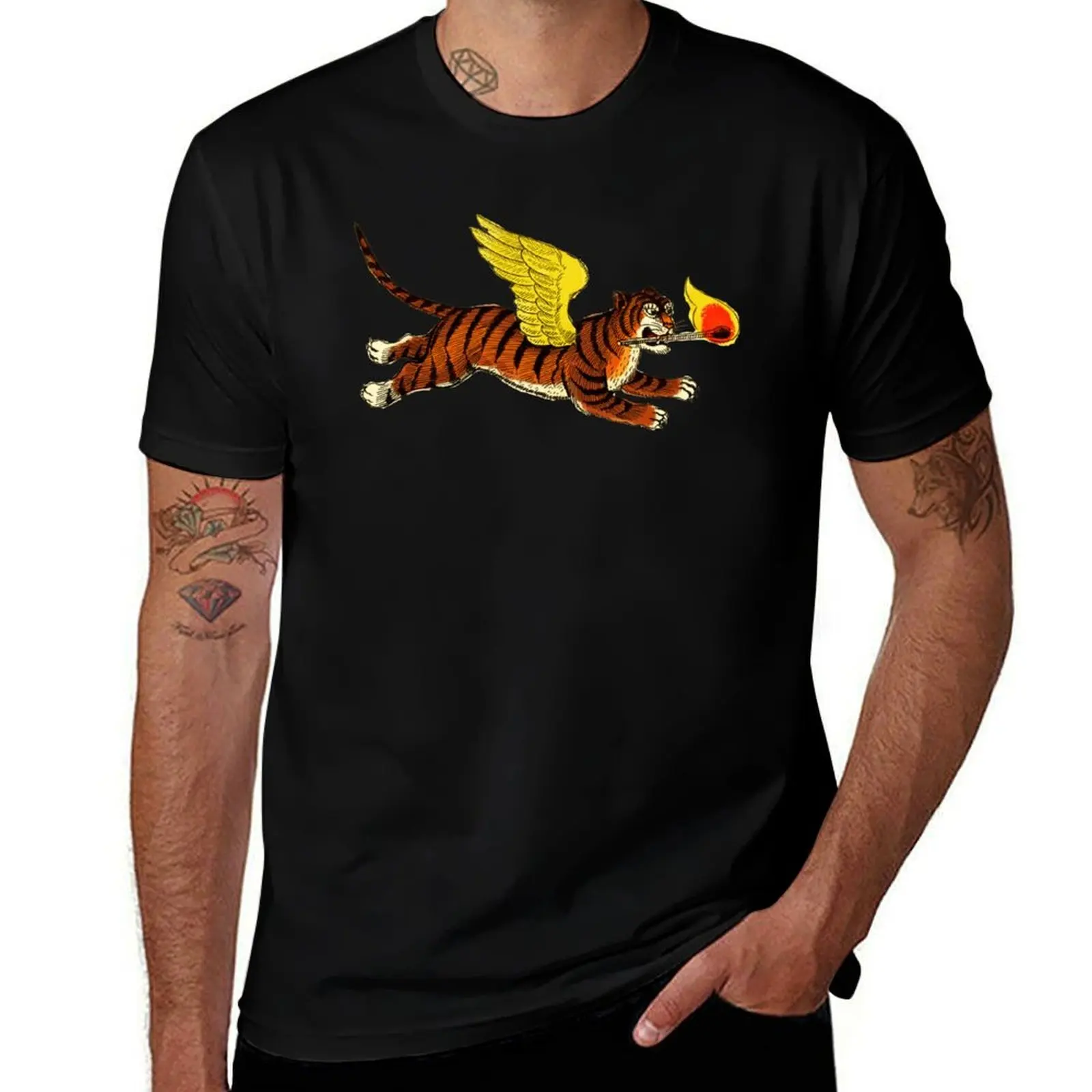 

Tiger, Tiger - flying tiger T-Shirt Graphic Print Short Sleeve T-Shirt
