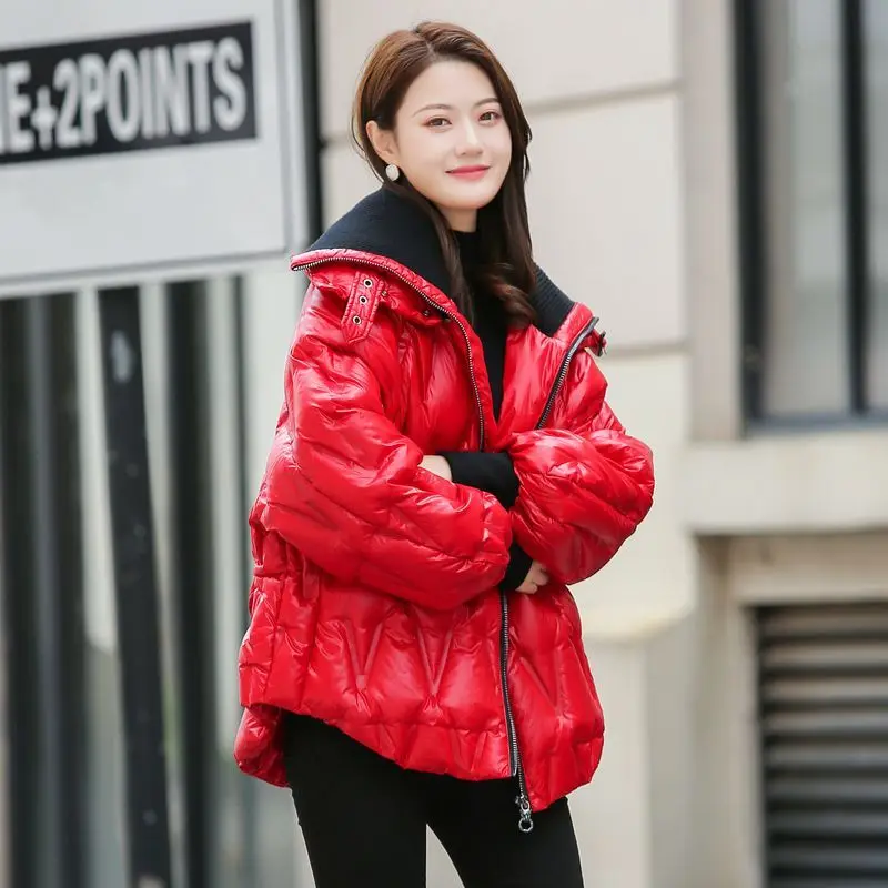 Abrigo de moda y personalizado de longitud media, nueva chaqueta de plumón elegante y de gama alta, abrigo cálido con capucha gruesa, abrigo de invierno