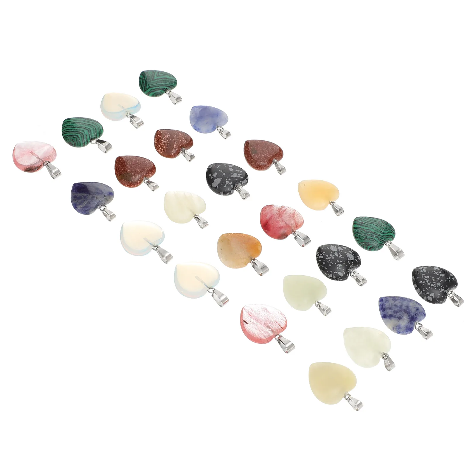 

24pcs Heart Shape Stones Polished Crystal for Home Office DIY Flowerpot Bedroom Living Room Decor