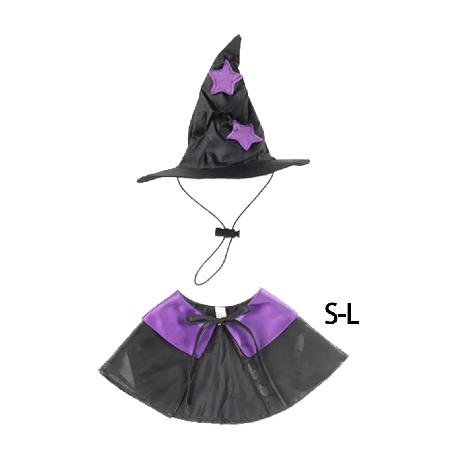 Halloween Pet Costume Set Cloak Dress up Cape Outfits Witch Hat for Small Medium